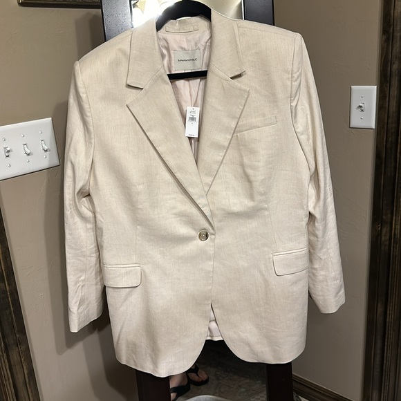 Banana Republic Lena Relaxed Linen-Blend Blazer NWT - Picture 7 of 8